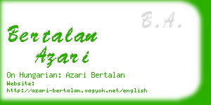 bertalan azari business card